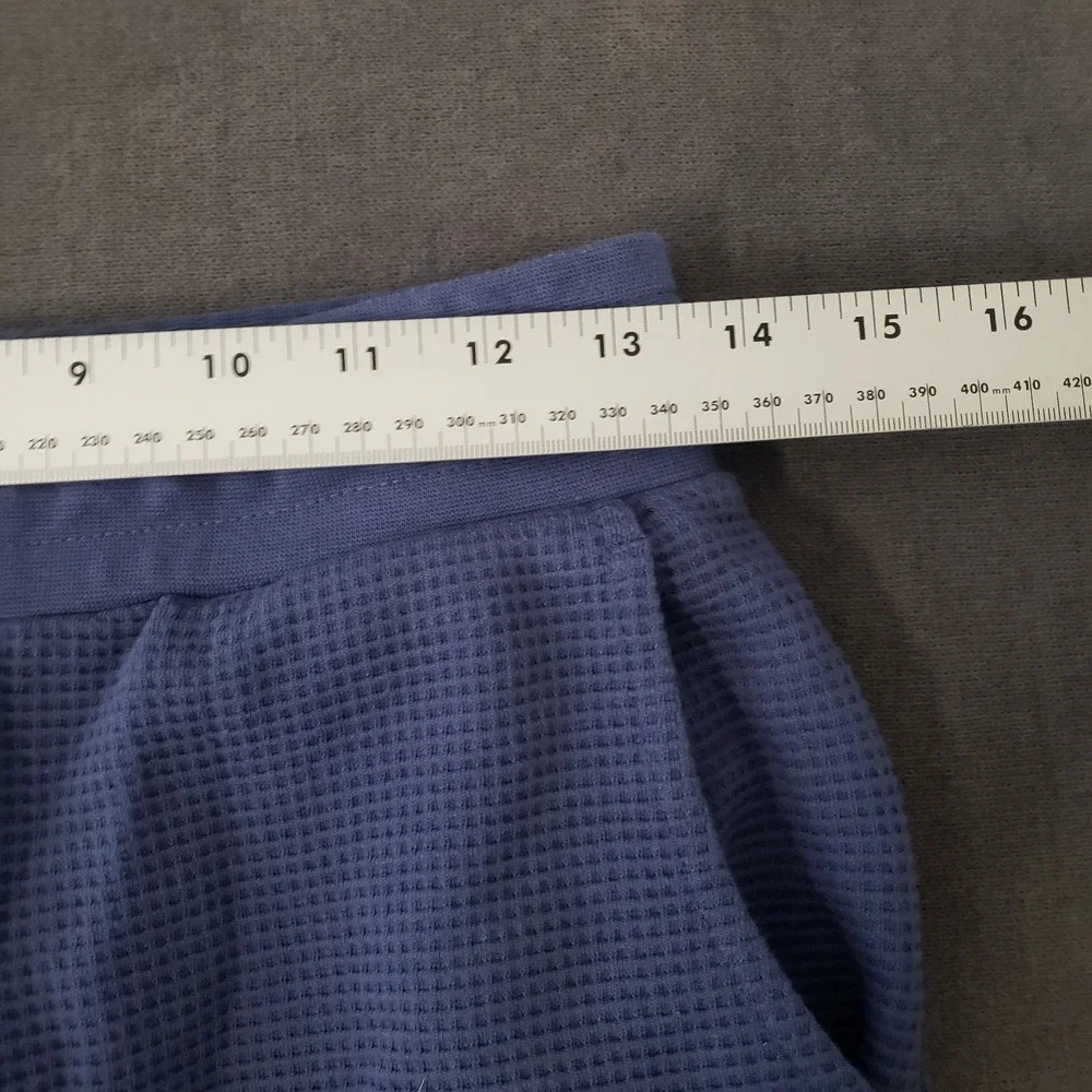 Primark Cares Shorts Womens Size Small Waffle Knit Cotton Blend Drawstring‎ Blue